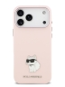 Karl Lagerfeld для iPhone 17 Pro чехол Liquid silicone NFT Choupette Metal pin & Camera Hard Pink