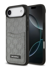 Karl Lagerfeld для iPhone Air чехол PU Saffiano Monogram with Cardslot Hard Silver