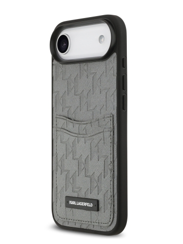 Karl Lagerfeld для iPhone Air чехол PU Saffiano Monogram with Cardslot Hard Silver