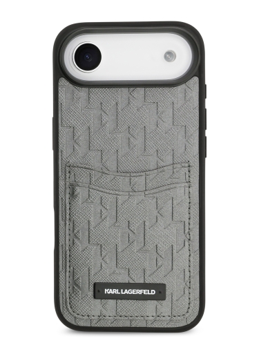 Karl Lagerfeld для iPhone Air чехол PU Saffiano Monogram with Cardslot Hard Silver
