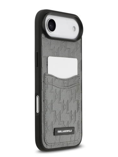 Karl Lagerfeld для iPhone Air чехол PU Saffiano Monogram with Cardslot Hard Silver