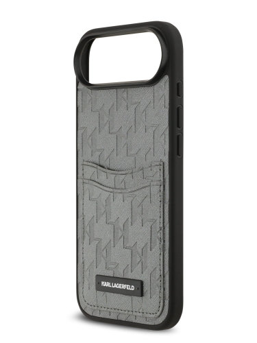 Karl Lagerfeld для iPhone Air чехол PU Saffiano Monogram with Cardslot Hard Silver