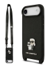 Karl Lagerfeld для iPhone Air чехол Crossbody PU Saffiano NFT Karl&Choup Metal Hard + Strap Black