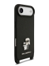 Karl Lagerfeld для iPhone Air чехол Crossbody PU Saffiano NFT Karl&Choup Metal Hard + Strap Black