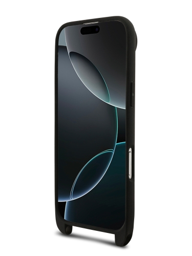 Karl Lagerfeld для iPhone Air чехол Crossbody PU Saffiano NFT Karl&Choup Metal Hard + Strap Black