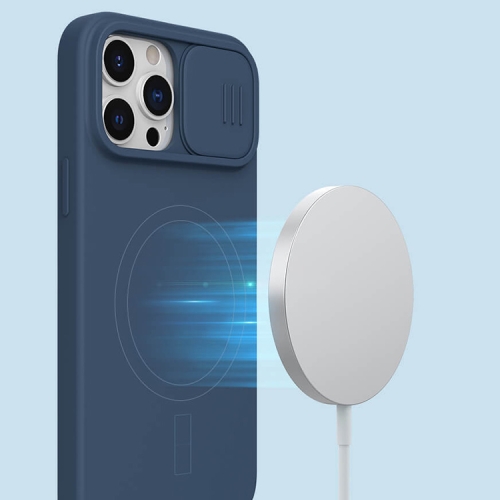 Чехол Nillkin CamShield Silky Magnetic Silicone для iPhone 13 Pro Max, синий