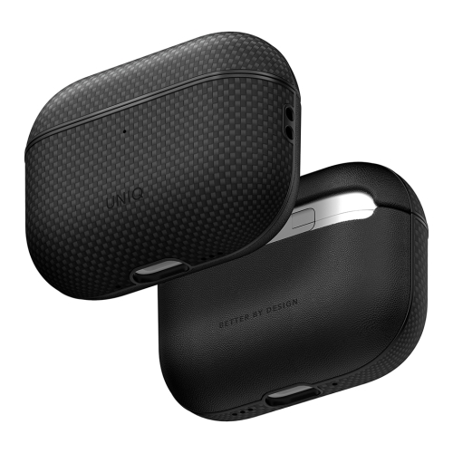 Uniq для Airpods Pro 3 чехол KEVA PRIME Kevlar/PU Carbon Black