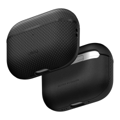 Uniq для Airpods Pro 3 чехол KEVA PRIME Kevlar/PU Carbon Black