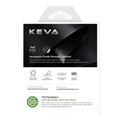 Uniq для Airpods Pro 3 чехол KEVA PRIME Kevlar/PU Carbon Black