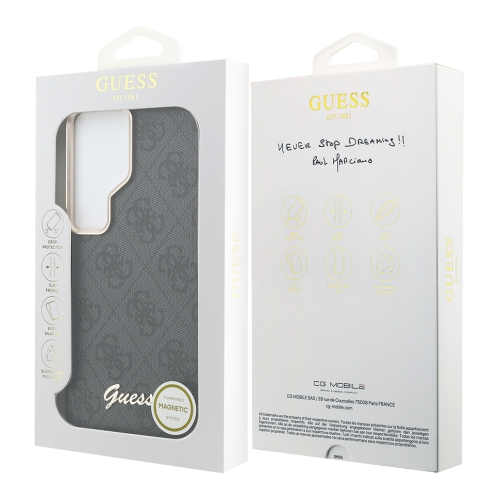 Guess для Galaxy S26 Ultra чехол PU 4G Script metal logo & Camera Hard Black (MagSafe)
