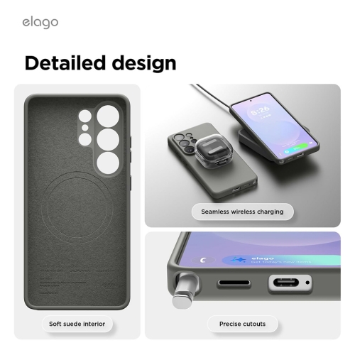 Elago для Galaxy S26 Ultra чехол Magnetic Silicone Medium Grey (MagSafe)