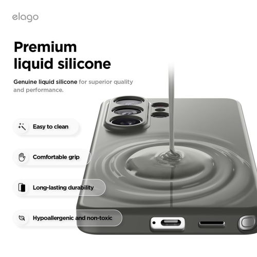 Elago для Galaxy S26 Ultra чехол Magnetic Silicone Medium Grey (MagSafe)