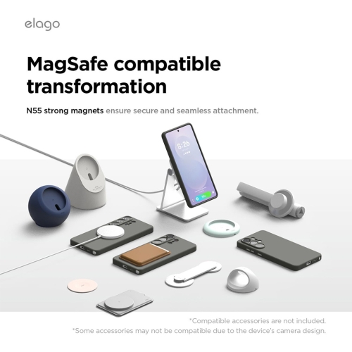 Elago для Galaxy S26 Ultra чехол Magnetic Silicone Medium Grey (MagSafe)