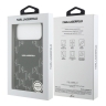 Karl Lagerfeld для iPhone 17 Pro чехол PU Full Wrapped Monogram Metal camera Hard Black (MagSafe)