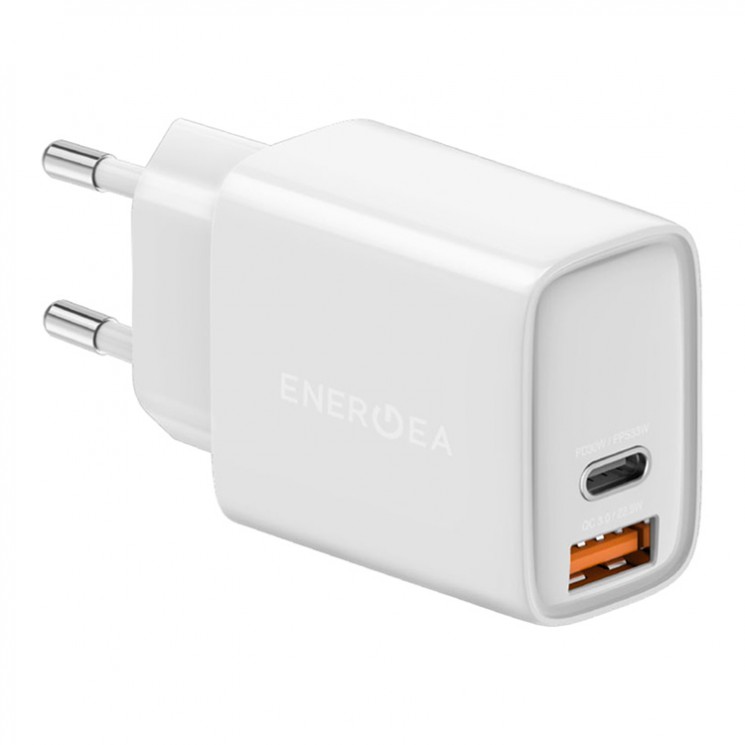 Сетевое зарядное EnergEA Ampcharge PS33, USB-C PD 30W + USB-A  22.5W | PPS 33W