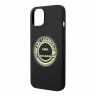 Чехол Lagerfeld Liquid silicone Round RSG logo для iPhone 14 Plus, черный