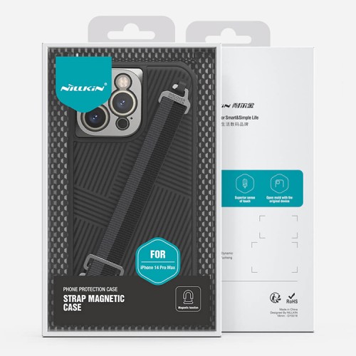 Чехол Nillkin Strap Magnetic для iPhone 14 Pro Max, черный (magsafe)