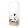 Чехол Lagerfeld Liquid glitter Choupette Fun Hard для iPhone 12 Pro Max, золотой