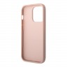 Чехол Guess PU Saffiano Double cardslot Metal triangle logo Hard для iPhone 14 Pro, розовый