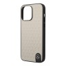 Кожаный чехол Mercedes Genuine leather Stars Hard для iPhone 14 Pro Max, серый