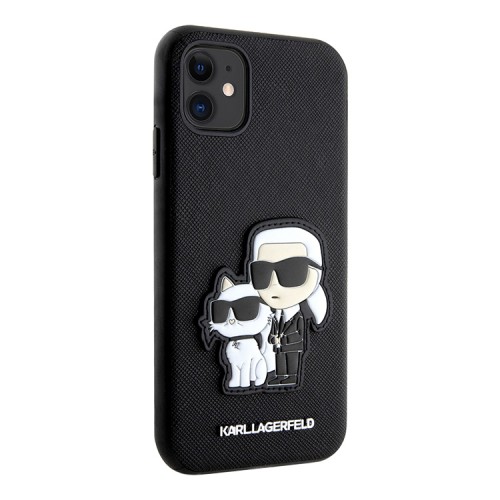 Чехол Lagerfeld PU Saffiano NFT Karl & Choupette Hard для iPhone 11, черный