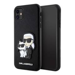 Чехол Lagerfeld PU Saffiano NFT Karl & Choupette Hard для iPhone 11, черный