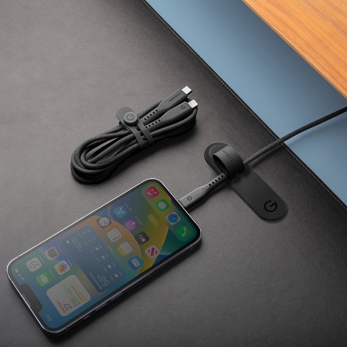 EnergEA Кабель FLOW USB-C to USB-C PD240W 5A Nanoweave Magnetic tie Black (1.5 метра)