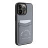Karl Lagerfeld для iPhone 15 Pro Max чехол Cardslot PU Saffiano RSG 3D rubber logo Hard Grey