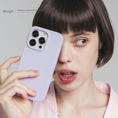 Elago для iPhone 15 Pro Max чехол Soft silicone (Liquid) Purple