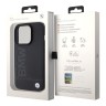 BMW для iPhone 15 Pro Max чехол Signature Leather Logo imprint Hard Black (MagSafe)