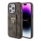 Guess для iPhone 15 Pro чехол GripStand PU 4G with Triangle Diamond metal logo Hard Brown