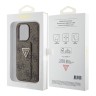 Guess для iPhone 15 Pro чехол GripStand PU 4G with Triangle Diamond metal logo Hard Brown