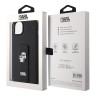 Karl Lagerfeld для iPhone 15 Plus чехол GripStand PU Saffiano NFT Karl Ikonik metal Hard Black