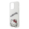 Hello Kitty для iPhone 15 Pro чехол Crossbody PC/TPU Dreaming Kitty + PU Strass strap Hard White