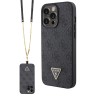 Guess для iPhone 15 Pro чехол Crossbody PU 4G Triangle Diamond logo Hard + Universal Strap Black