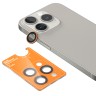 BlueO стекло для iPhone 15 Pro, Camera lens Armor metal 3 шт. Orange (+installer)