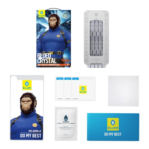 BlueO стекло для iPhone 16 Pro Max, Crystal Anti-Scratch Anti-Static Black (+installer)