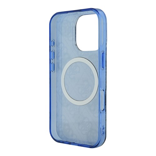 Guess для iPhone 16 Pro Max чехол PC/TPU 4G Peony Blue (MagSafe)
