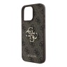 Guess для iPhone 16 Pro чехол PU кожа 4G Big metal logo Brown