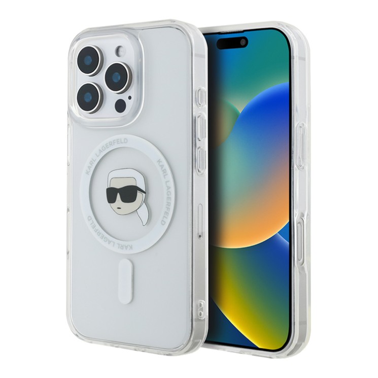Karl Lagerfeld для iPhone 16 Pro Max чехол PC/TPU NFT Karl прозрачный (MagSafe)