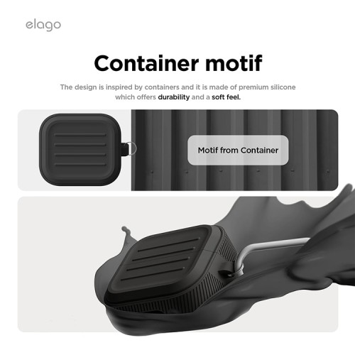 Elago для Galaxy Buds 3/3 Pro чехол Armor Silicone Hang case Black