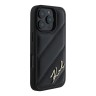 Karl Lagerfeld для iPhone 16 Pro Max чехол PU Quilted Signature metal logo Hard Black