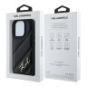 Karl Lagerfeld для iPhone 16 Pro Max чехол PU Quilted Signature metal logo Hard Black