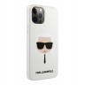 Чехол Karl Lagerfeld Liquid silicone Karl's Head для iPhone 12 Pro Max, белый