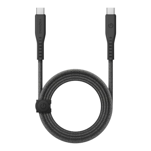 Energea Кабель FLOW USB-C to USB-C PD240W 5A Nanoweave Magnetic tie Black 3.0m