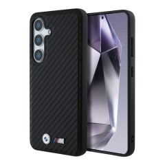 BMW для Galaxy S25 чехол M-Collection PU Carbon Metal logo Hard Black (MagSafe)