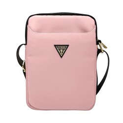 Сумка Guess Nylon Tablet bag with Triangle metal logo для планшета до 8", розовая