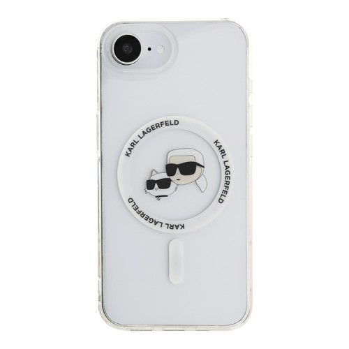 Karl Lagerfeld для iPhone 16e чехол PC/TPU NFT Karl & Choupette Heads White (MagSafe)