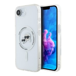 Karl Lagerfeld для iPhone 16e чехол PC/TPU NFT Karl & Choupette Heads White (MagSafe)