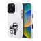 Karl Lagerfeld для iPhone 16 Pro Max чехол Liquid Silicone Sketch Karl&Choupette White (MagSafe)